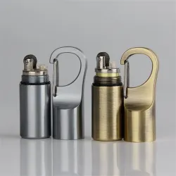 Mini compact oil lighter with buckle - keychainKeyrings