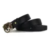 Leather belt with a tiger's headRiemen