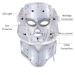 7 colors LED electric face and neck mask - acne treatment - light therapyHuid