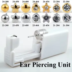 Wegwerp Steriele Oor Piercing Unit Kraakbeen Tragus Helix Piercing Gun Tool Kit Bouwen In Staal StudOorbellen