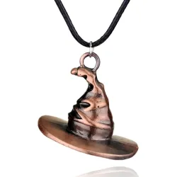 ZXMJ harried magic hat necklace - potters hogwarts cosplay - wizard cap vintage charm jewelry necklaceHalskettingen
