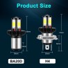 H6 - BA20D - faisceau Hi-lo - ampoule de phare de moto LED