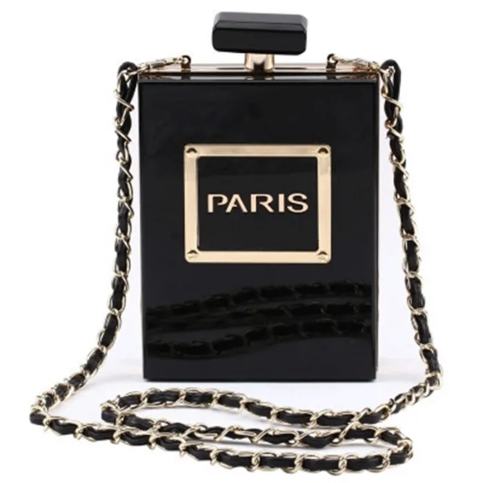 new transparent acrylic elegant perfume bottle bag - vertical style square bag - party gown dinner bag femaleTassen