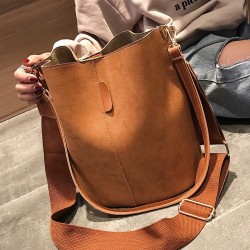 Messenger bag Women Bucket Shoulder Bag large capacity vintage Matte PU Leather lady handbag LuxuryHandtassen