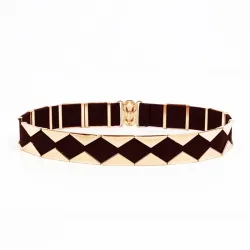 2019 New women Belt European American punk triangular metal buckle Wide elastic waistband Fashion meRiemen