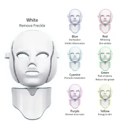 7 colors LED electric face and neck mask - acne treatment - light therapyHuid