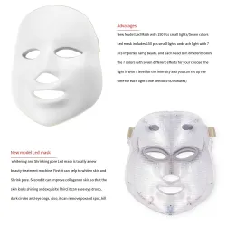 7 colors LED electric face and neck mask - acne treatment - light therapyHuid