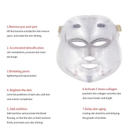 7 colors LED electric face and neck mask - acne treatment - light therapyHuid