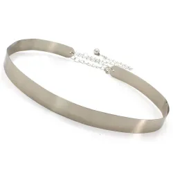 Fashionable metallic belt with a chainRiemen