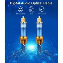 Toslink - OD6.0 - SPDIF - câble audio en fibre optique numérique - tressé - 1m - 1.5m - 2m - 3m - 5m - 8m - 10m - 15m