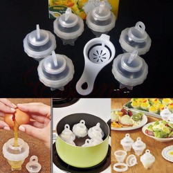 7pcsset Egg Tool with Separator Hard Boil Egg Cooker Clear Silicone Maker Without Shell Maker Egg SEiervormers