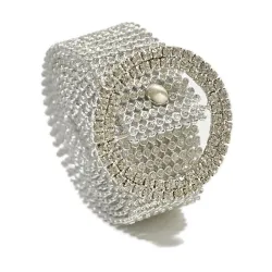 Fashion Thin Shiny Rhinestone Belt Transparent Crystal Belts For Women s Casual Metal Buckle Pvc LeRiemen