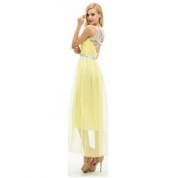 Long chiffon elegant yellow dressDresses