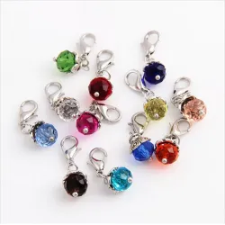 Perles en cristal avec fermoir homard - porte-clés - 20 pièces