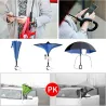 Parapluie réversible - anti-UV - pliage - double couche - Poignée de type C