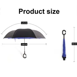 Parapluie réversible - anti-UV - pliage - double couche - Poignée de type C