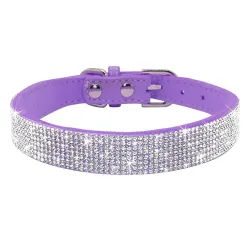 Col en cuir avec strass pour chiens et chats
