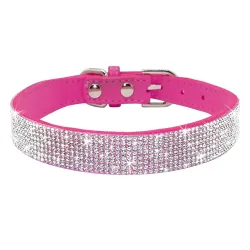 Col en cuir avec strass pour chiens et chats