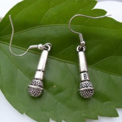 antique silver earring - jewelry creative microphone earringEarrings