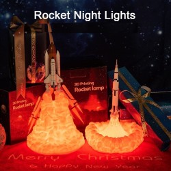 3D Navette spatiale - lampe de nuit en forme de fusée - 3 types - 21cm & 28cm