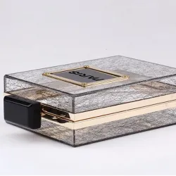 new transparent acrylic elegant perfume bottle bag - vertical style square bag - party gown dinner bag femaleTassen
