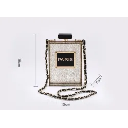 new transparent acrylic elegant perfume bottle bag - vertical style square bag - party gown dinner bag femaleTassen