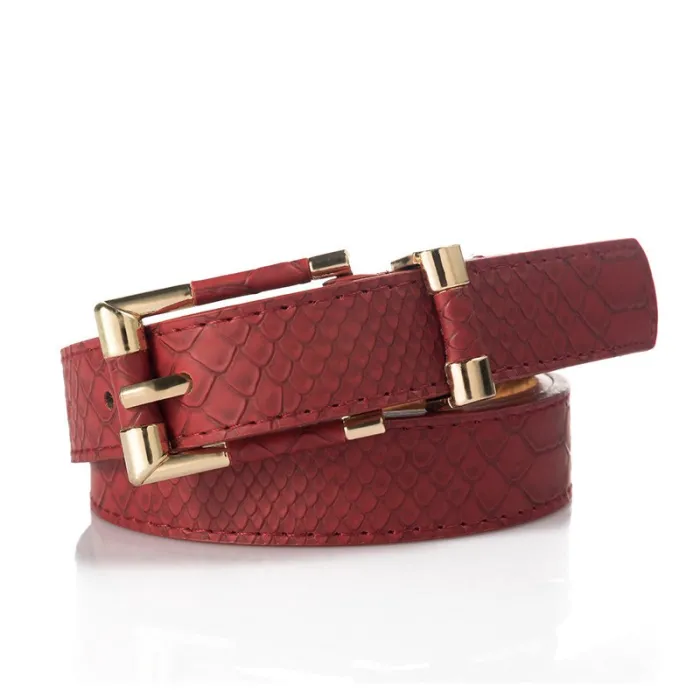 New Women Belts Fashion Crocodile Punk Thin Waist Belt Female Second Leather Straps High Quality JeaRiemen