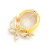 citron jaune - broche d'or émail