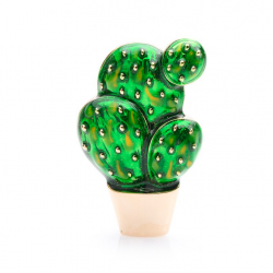 Wulibaby Green Enamel Cactus Brooches For Women Alloy Flower Brooch Pins GiftsBroches