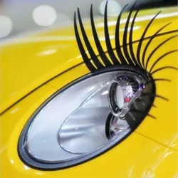 2PCS 3D Charming Black False Eyelashes Fake Eye Lash Sticker Car Headlight Decoration Funny Decal FoStyling onderdelen