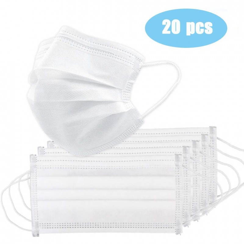 Masque en bouche / visage - jetable - antibactérien - blanc
