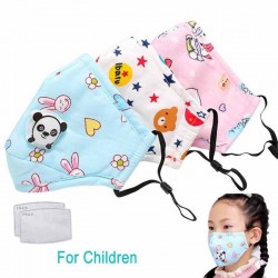 PM25 gezichtsmasker met actieve koolstof filter met luchtklep - mondkapje voor kinderen - incl. extra filtersMondmaskers