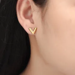 Boucles d'oreilles en V - acier inoxydable