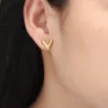 V pattern stud earrings - titanium steelOorbellen