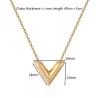 V Letter pendant with necklace - stainless steelHalskettingen