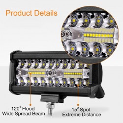 60W - 420W - Light-bar LED - combo spotlights for trucks - off-roads - tracteurs - 4x4 SUV - ATV - bateaux