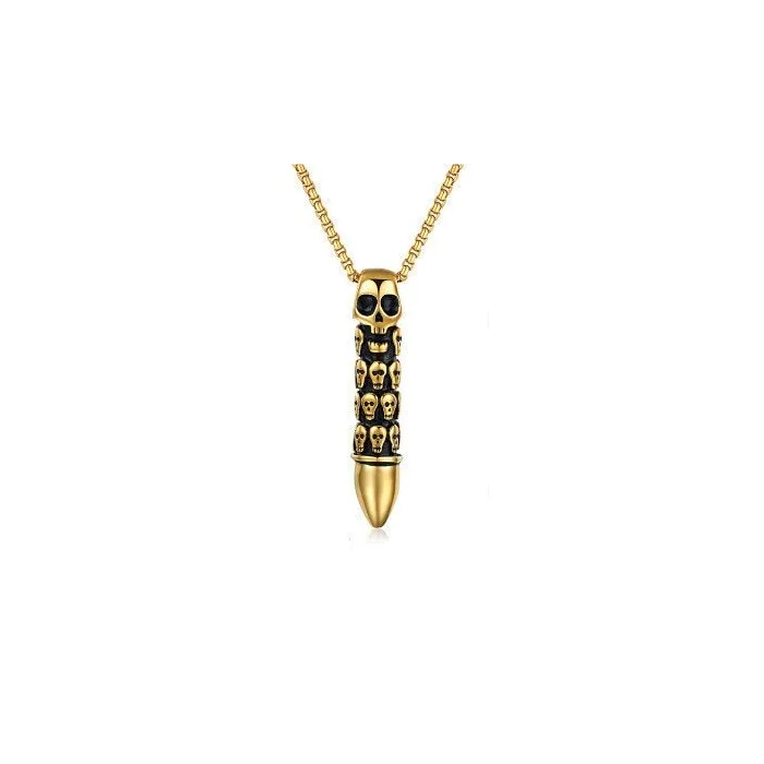 Bullet Skull Pendant Necklace - Gold/SilverKettingen