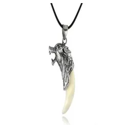 Wolf head with tooth - necklaceNecklaces