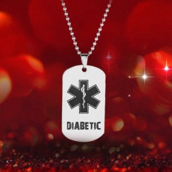 Medical alert - DIABETIC - stainless steel necklaceNecklaces