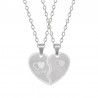 Cœur & clé - collier en acier inoxydable pour couples 2 pièces