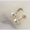 Star Moon Design Earrings - Drop StyleOorbellen