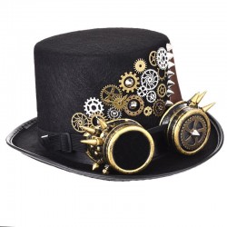 Vintage Steampunk Hat - Noir