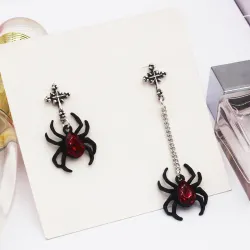 Matte Black Spider Stud EarringsOorbellen