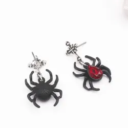 Matte Black Spider Stud EarringsOorbellen