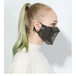 Modieus katoenen gezicht / mondmasker met pailletten - anti-vervuiling - ademend - beschermingMondmaskers