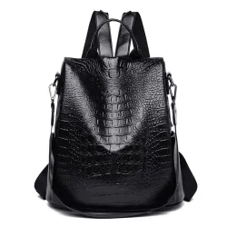 Casual Leather Bag - Women - Brown/BlackRugzakken