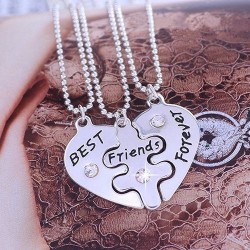 3Pcs Best Friends Forever Necklace Set - Cœur