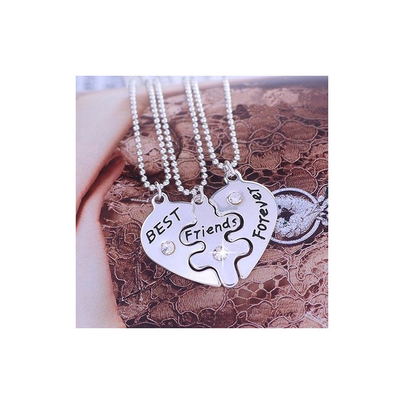3Pcs Best Friends Forever Necklace Set - Cœur