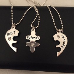 3Pcs Best Friends Forever Necklace Set - Cœur