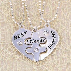 3Pcs Best Friends Forever Necklace Set - Cœur